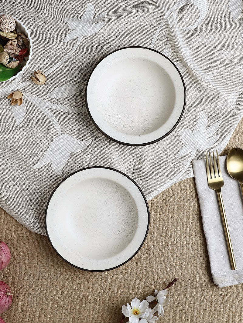 Hand-Painted Matte Finish Pasta Plate| Soup Plate (Set of 2)