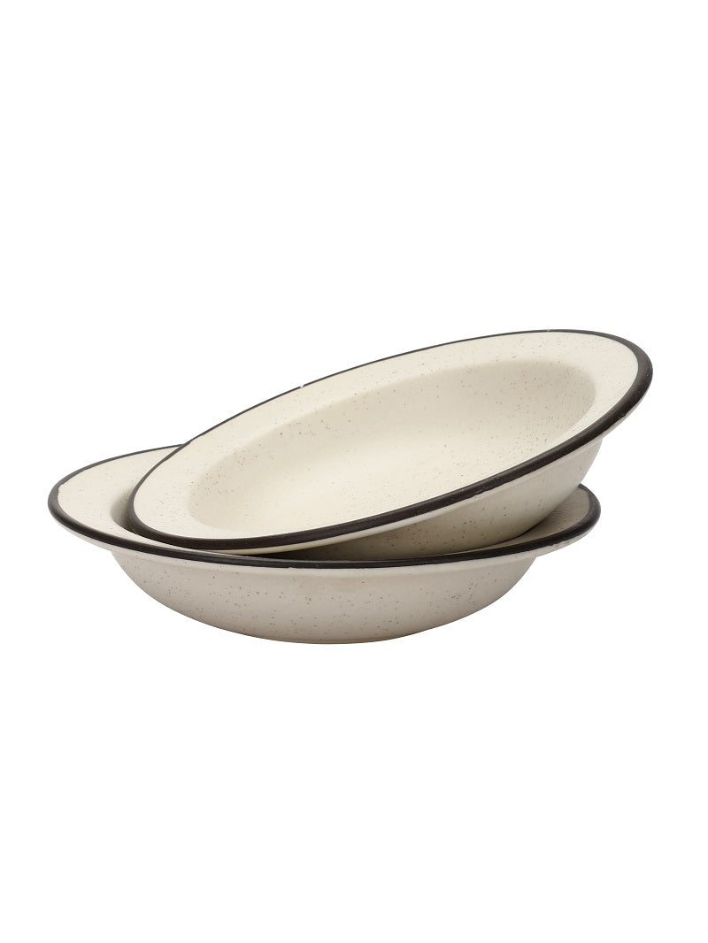 Hand-Painted Matte Finish Pasta Plate| Soup Plate (Set of 2)