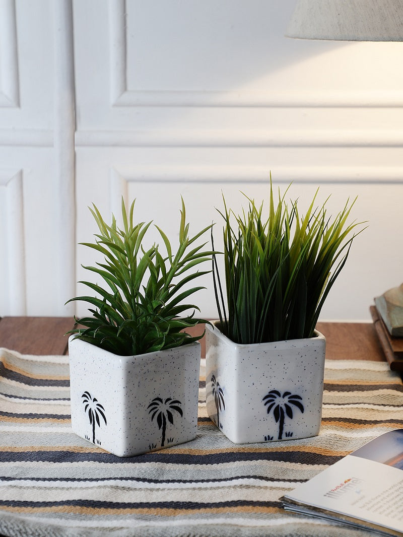 Handpainted Decorative Flower Pots | Planters (Pack of 2)