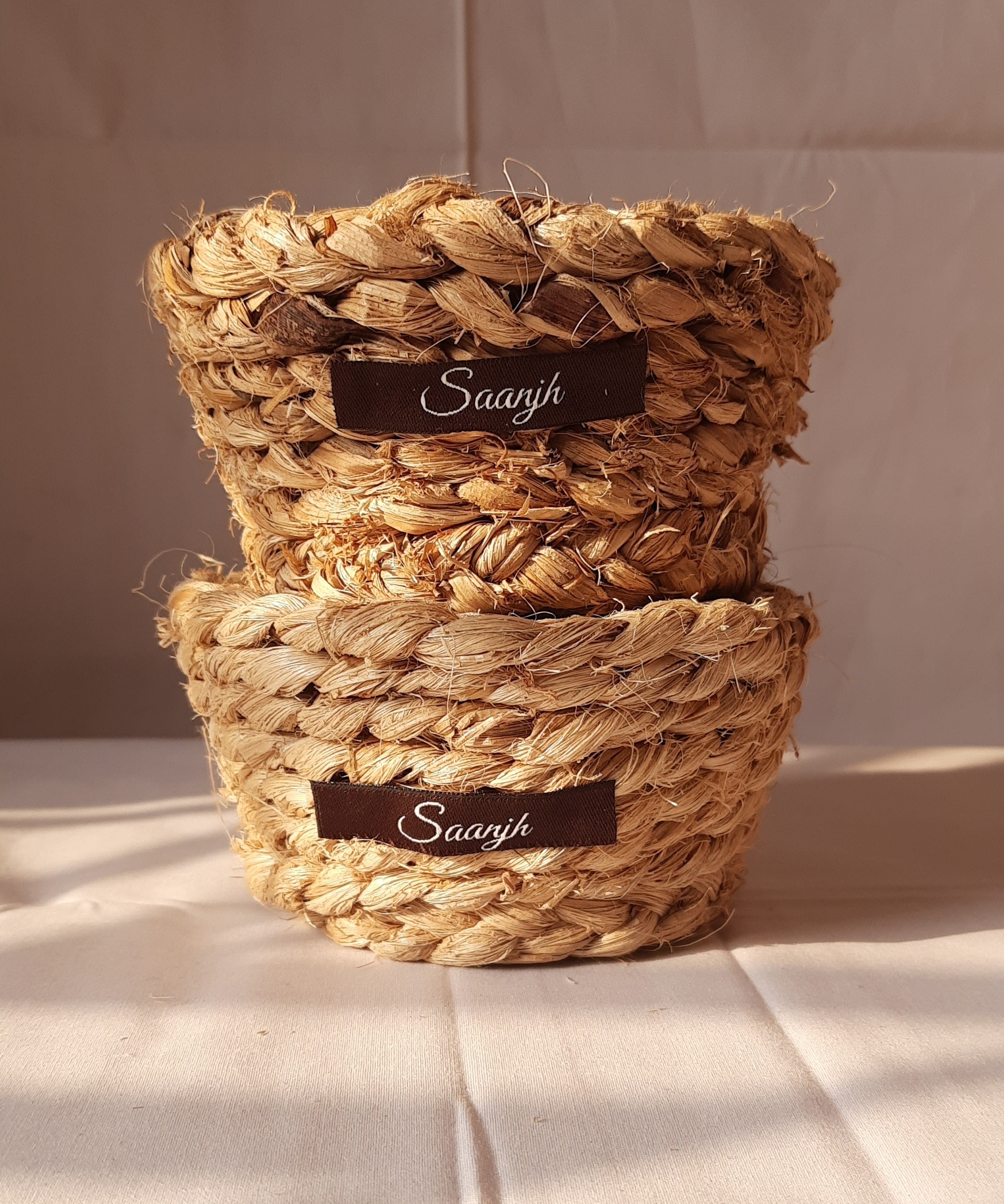 Handwoven Banana Fiber Home Planter (Pack of 2)