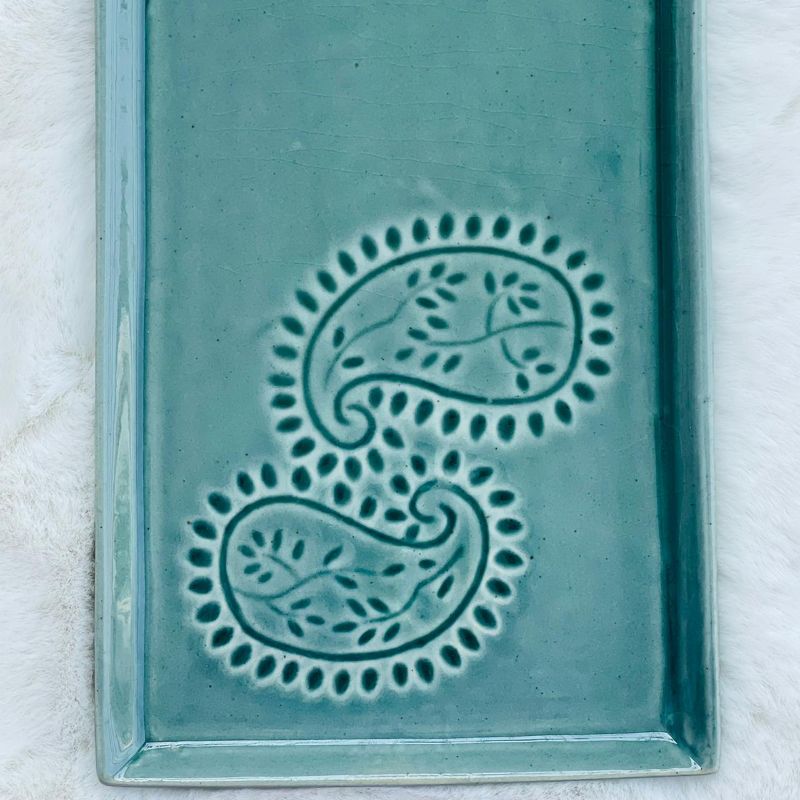 Embossed Ceramic Serving Platter