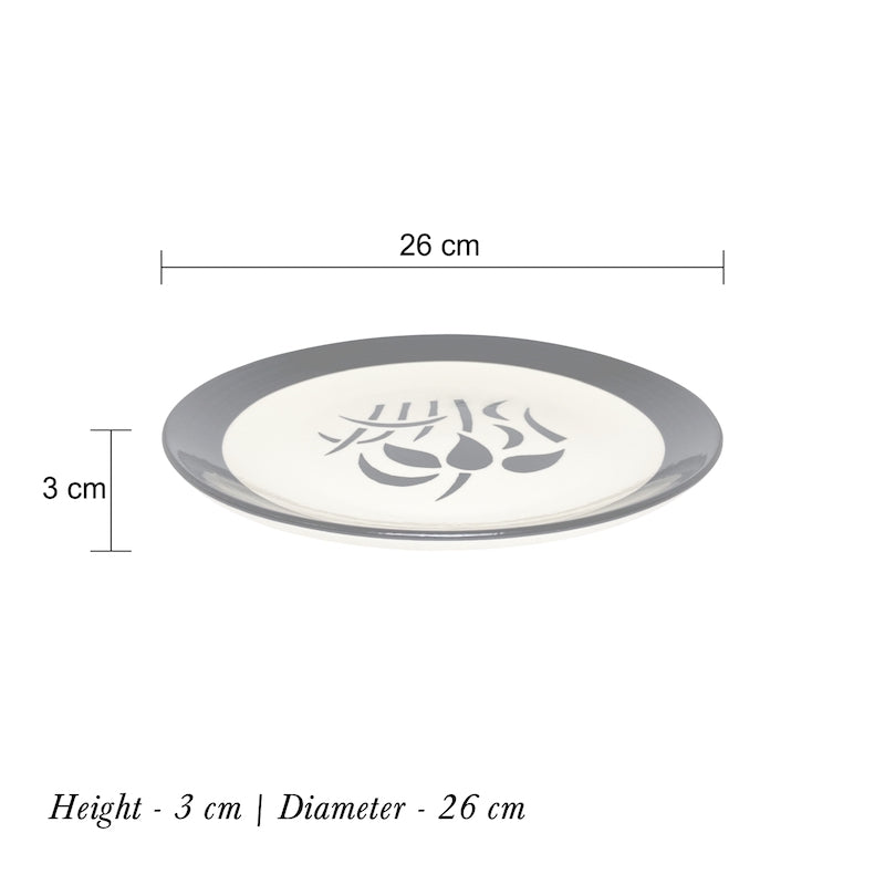 Black & White Ceramic Dinner Plates (Set of 4)