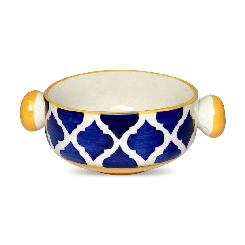 Blue Moroccan Soup Bowls with Spoons ( Set of 2 )