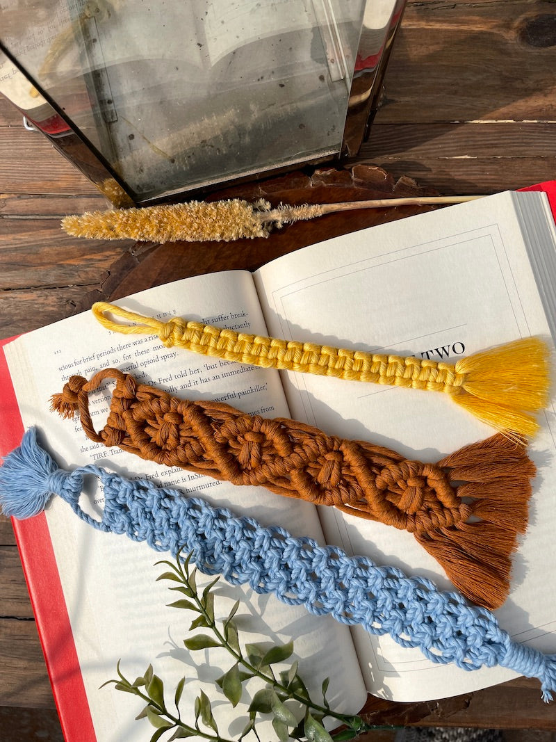 Handcrafted Knotted Natural Macrame Cotton Bookmark