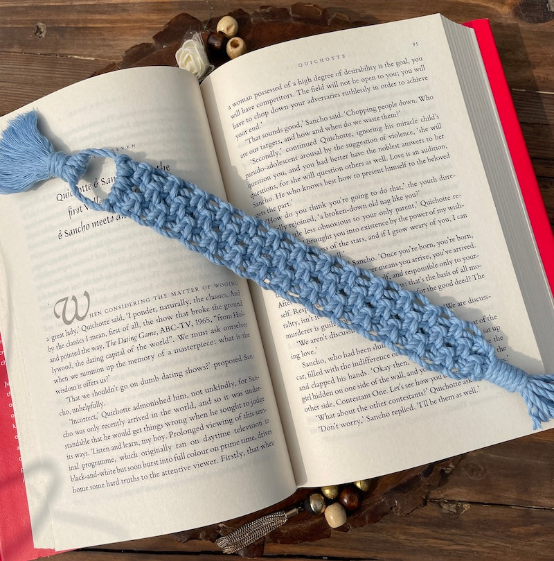 Handcrafted Knotted Natural Macrame Cotton Bookmark