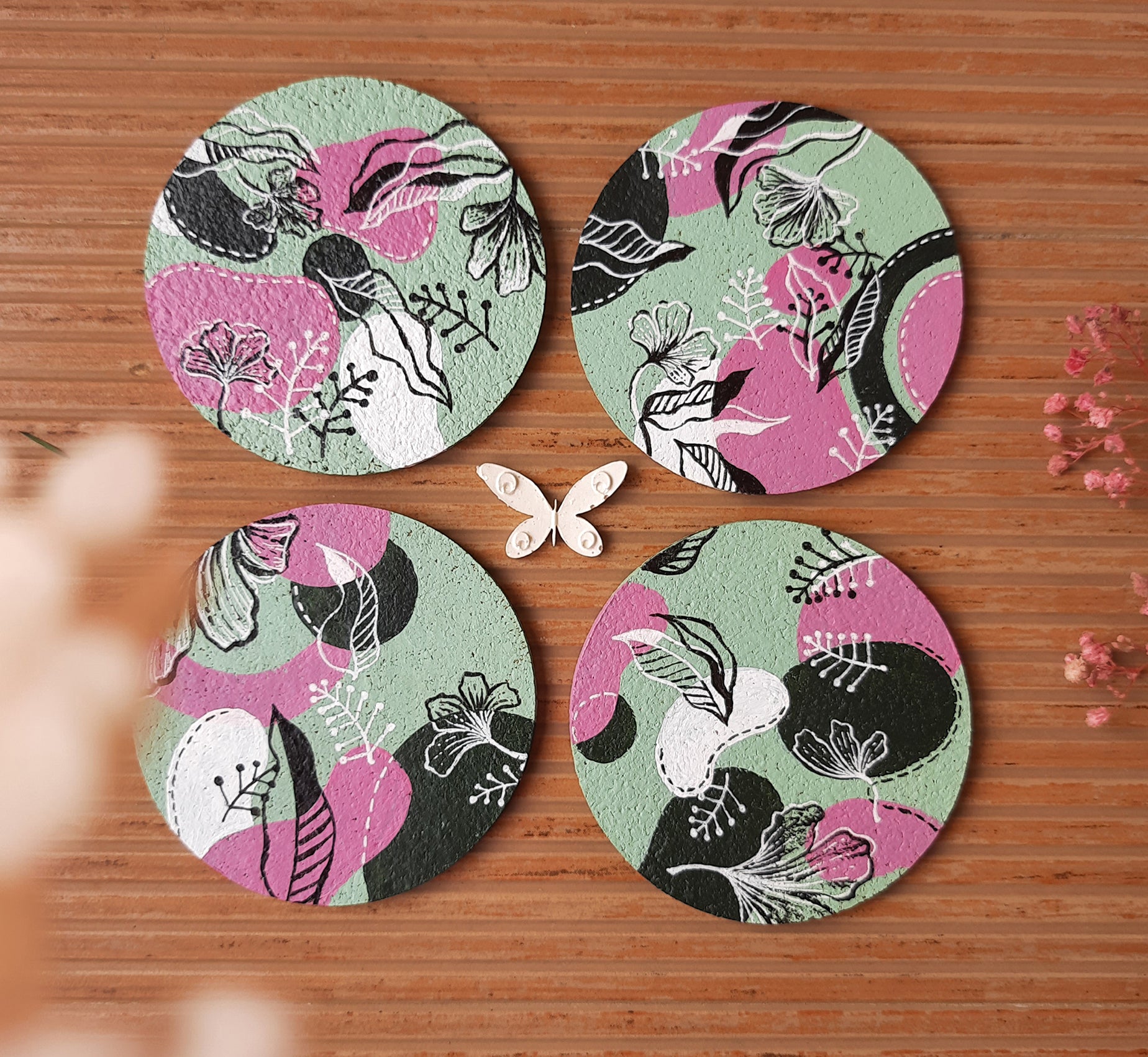 Boho Style Handpainted Coasters