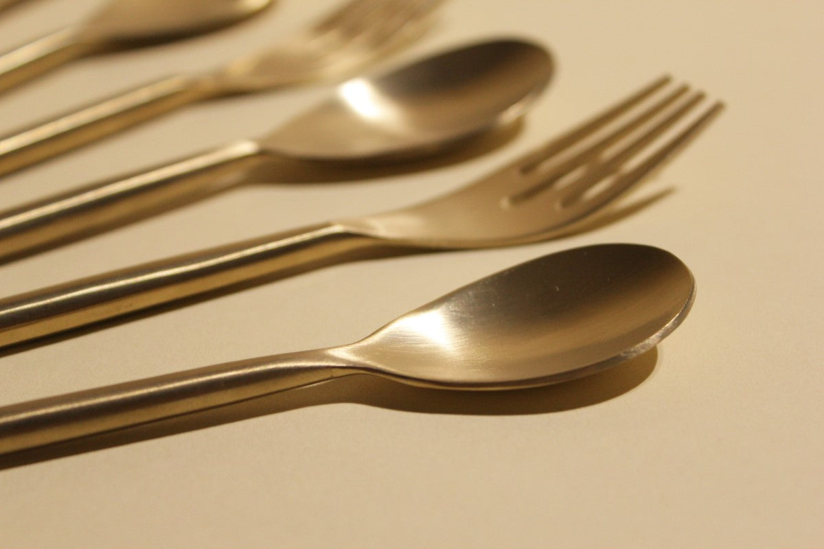 Champagne Gold Metal Cutlery Set