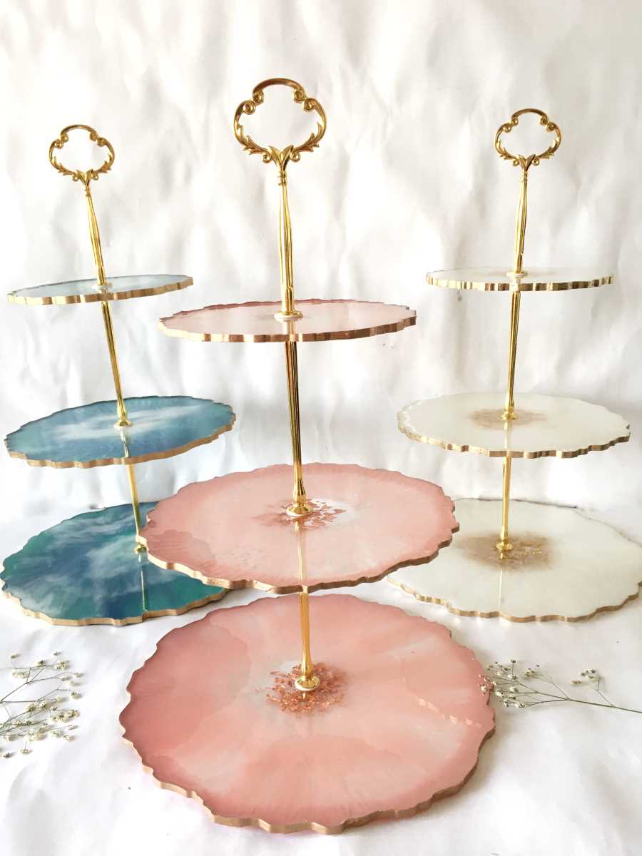 Handmade 3-Tier Resin Cake Stand