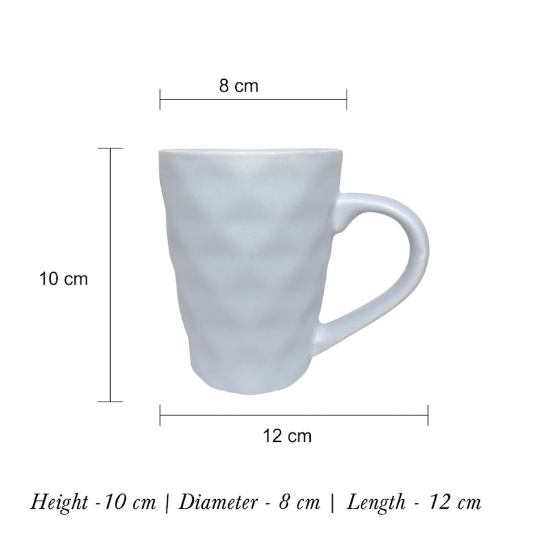 Matte Blue Diamond Shaped Coffee Mugs ( Set of 2 )