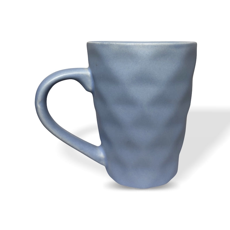 Matte Blue Diamond Shaped Coffee Mugs ( Set of 2 )