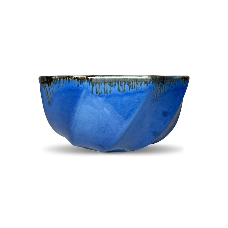 Royal Blue Vibrant Glazed Ceramic Serving Bowl