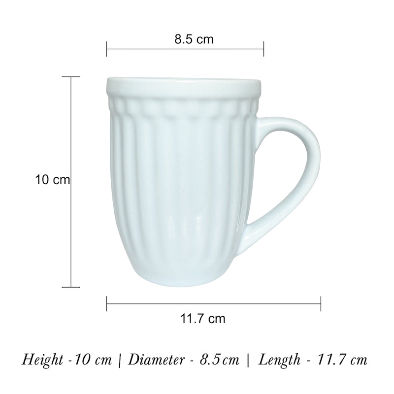 Matte Sky Blue Linear Coffee Mugs (Set of 2 )