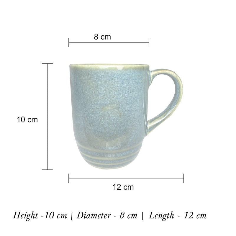 Glossy Teal Blue Glazed Coffee Mugs (Set of 2)