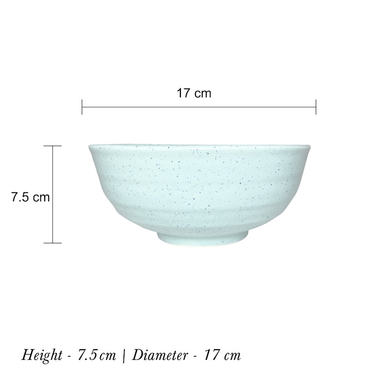 Aqua Blue Sprinkle Ceramic Serving Bowl