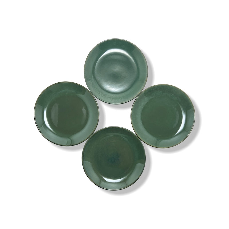 Emerald Green Glazed Quarter Plates (Set of 4)