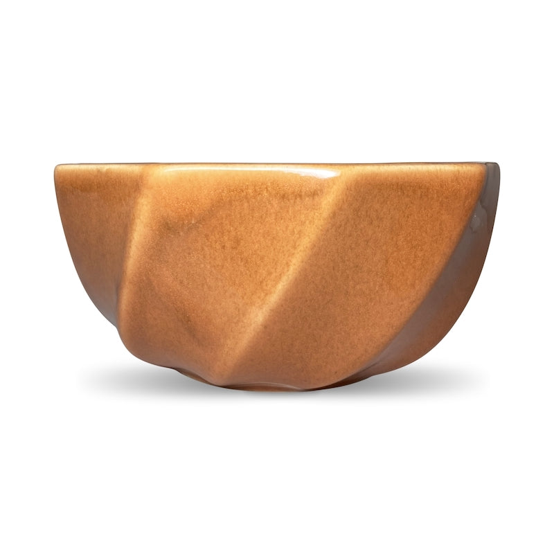 Orange Rustic Glazed Large Ceramic Serving Bowl