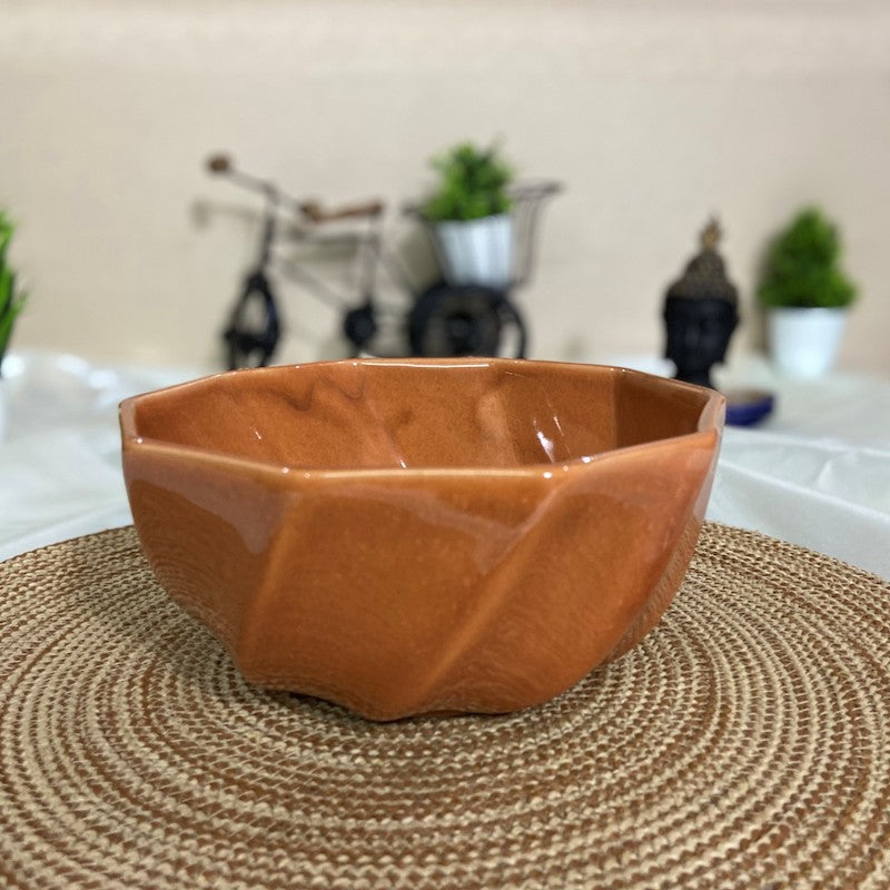 Orange Rustic Glazed Large Ceramic Serving Bowl
