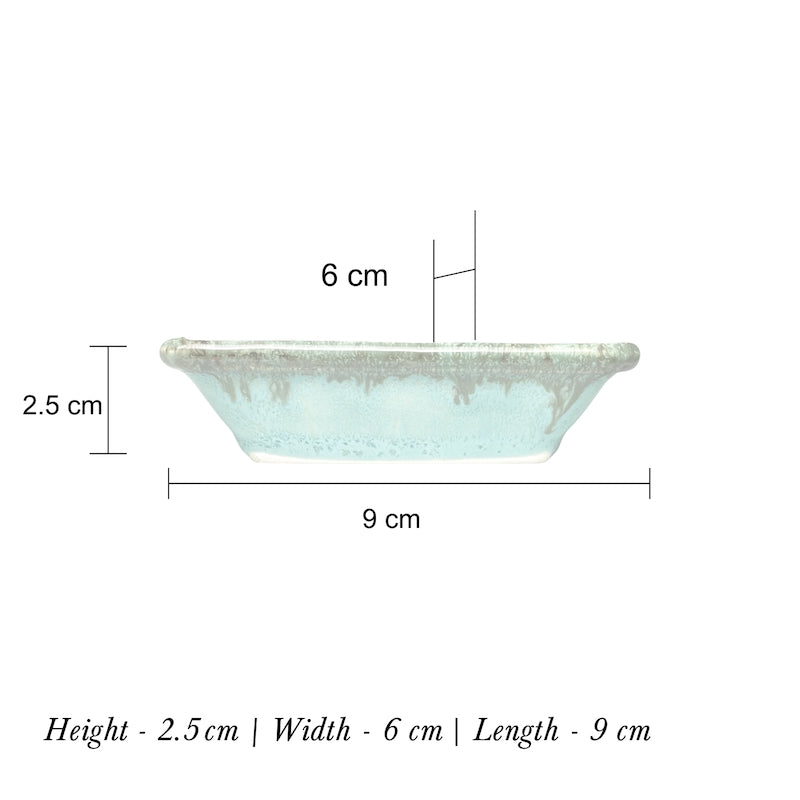 Sea Green Glazed Ceramic Dip Bowls (Set of 2)