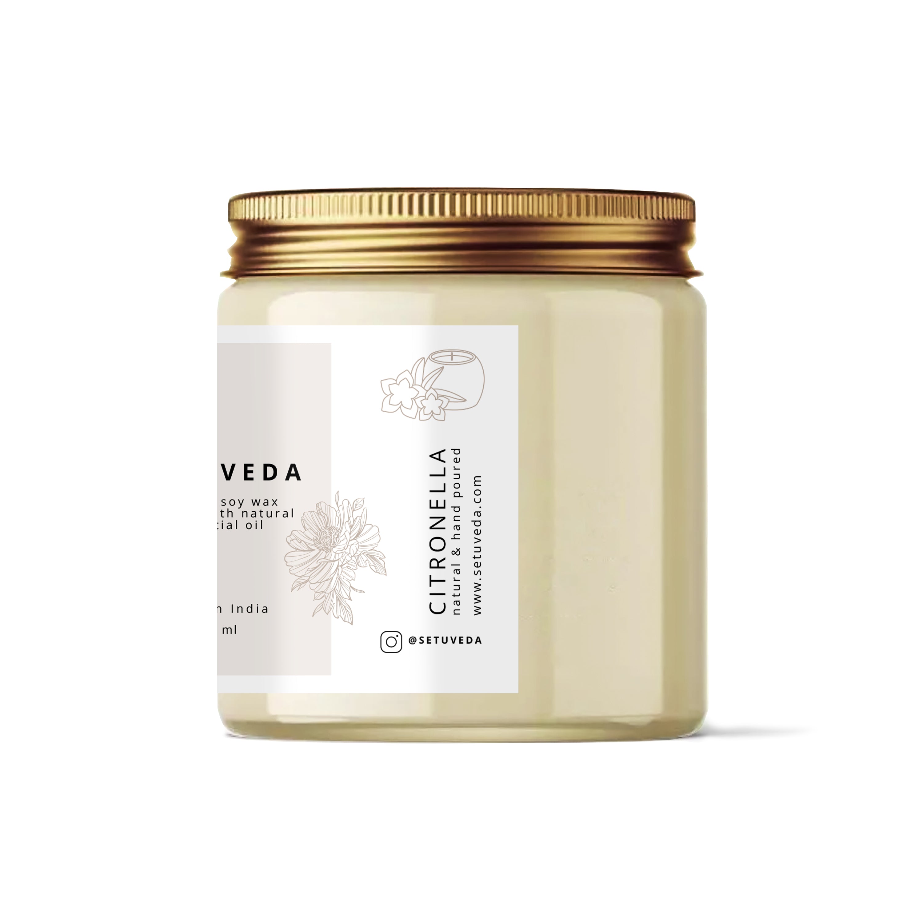 Handcrafted Scented Soy wax Candle Jar | Essential Oil