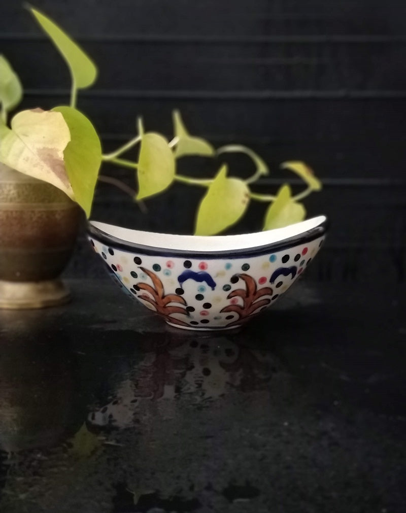 Exclusive Handpainted Cups & Nut Bowl set