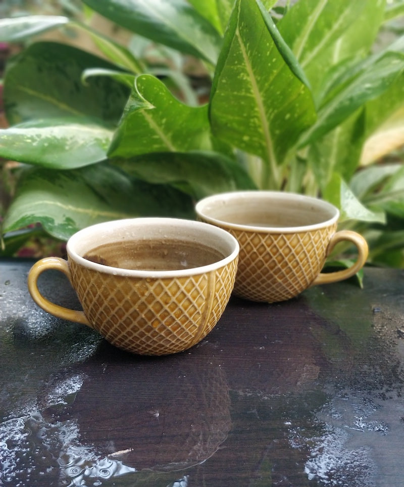 Beige Coffee Soup Cups (Set of 2)