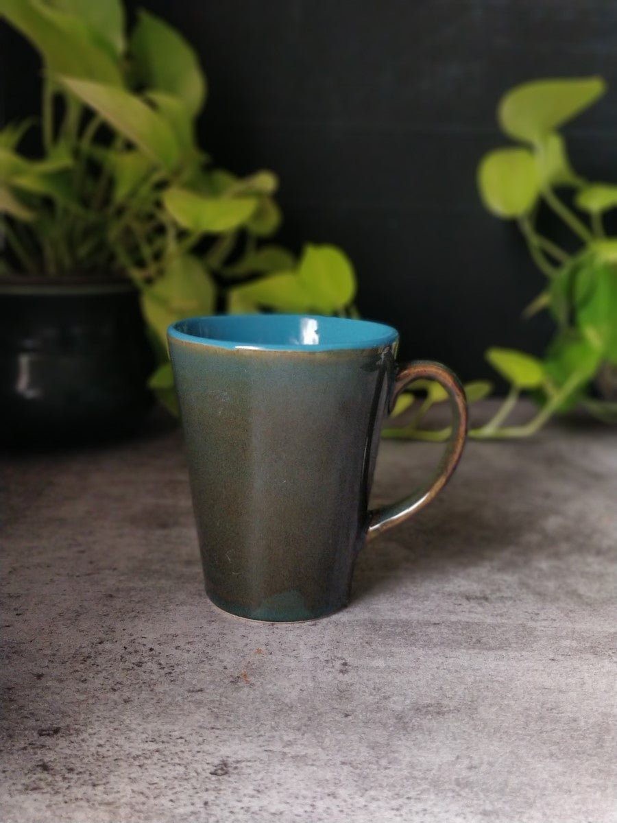 Moss Green & Blue Coffee/Milk Mugs (Set of 2)