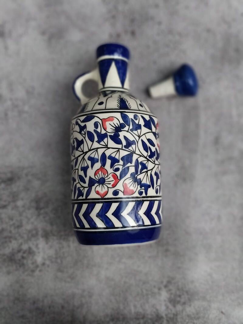 Hand painted Ceramic Blue Oil Dispenser