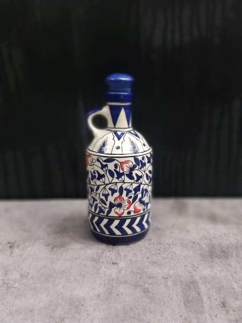 Hand painted Ceramic Blue Oil Dispenser