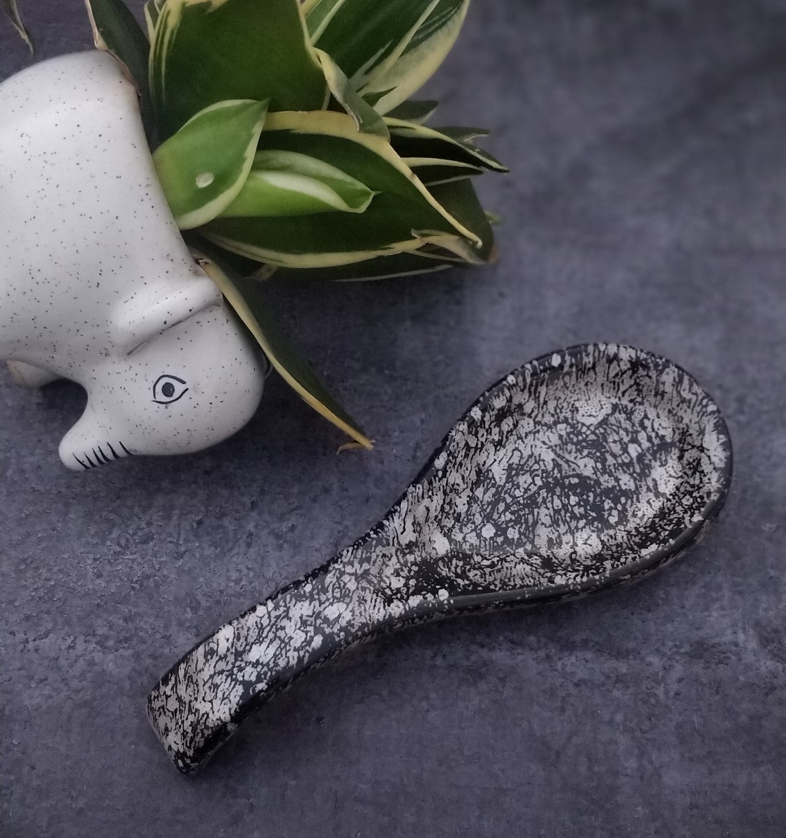Grey Ceramic Spoon Rest