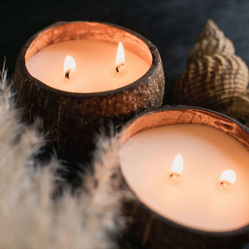 Handcrafted Coconut Shell Candle - Petroleum Free