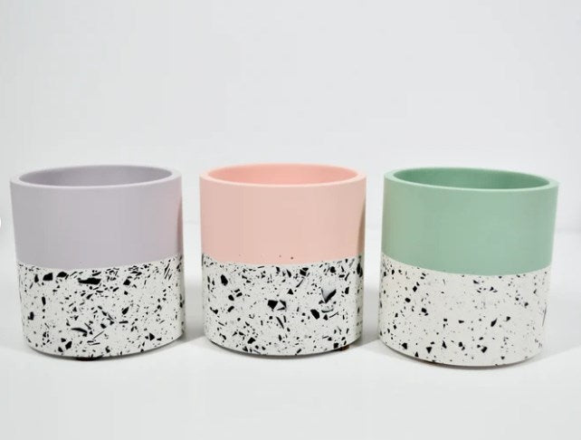 Concrete Half n Half Pot/Holder