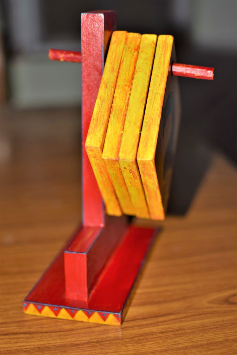 Handmade Wooden Coaster Set With Stand