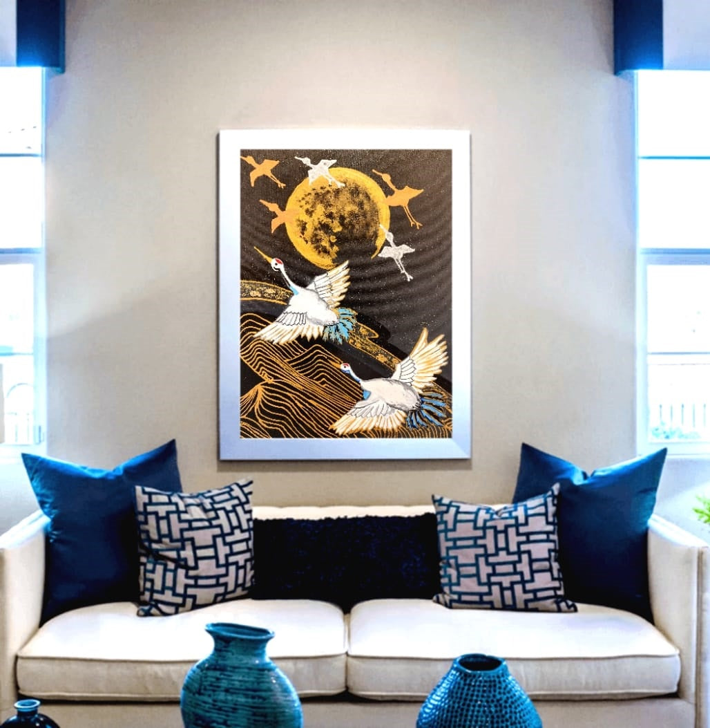 Canary Yellow Seagulls Artwork