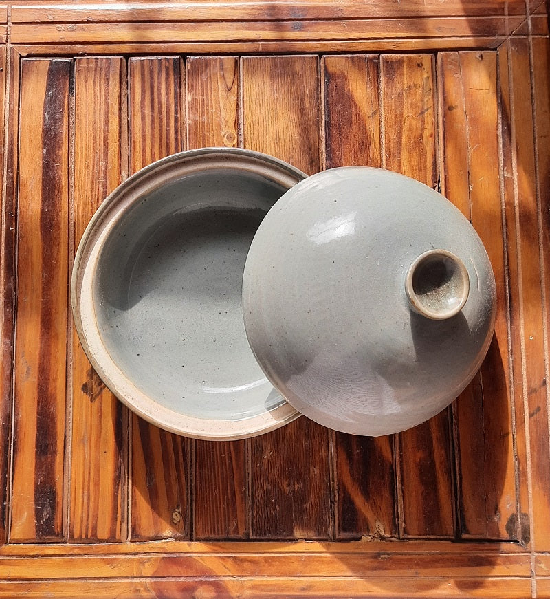 Powder Blue Ceramic Serving Pot | Tajine
