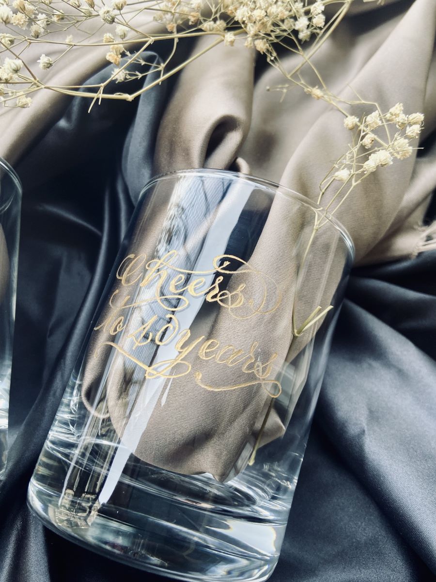 Custom Hand Engraved Whiskey Glass  (Set of 2)