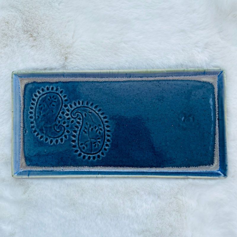 Embossed Ceramic Serving Platter