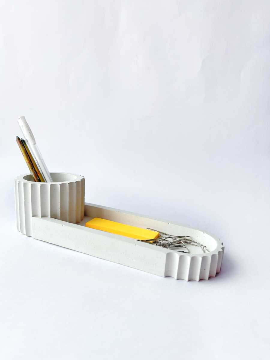 Handmade Concrete Desk Organiser
