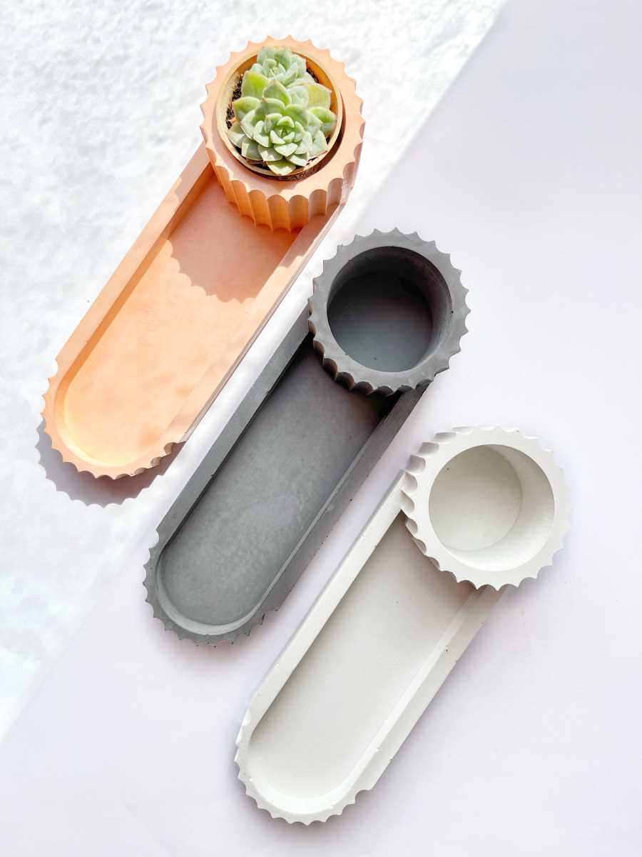 Handmade Concrete Desk Organiser