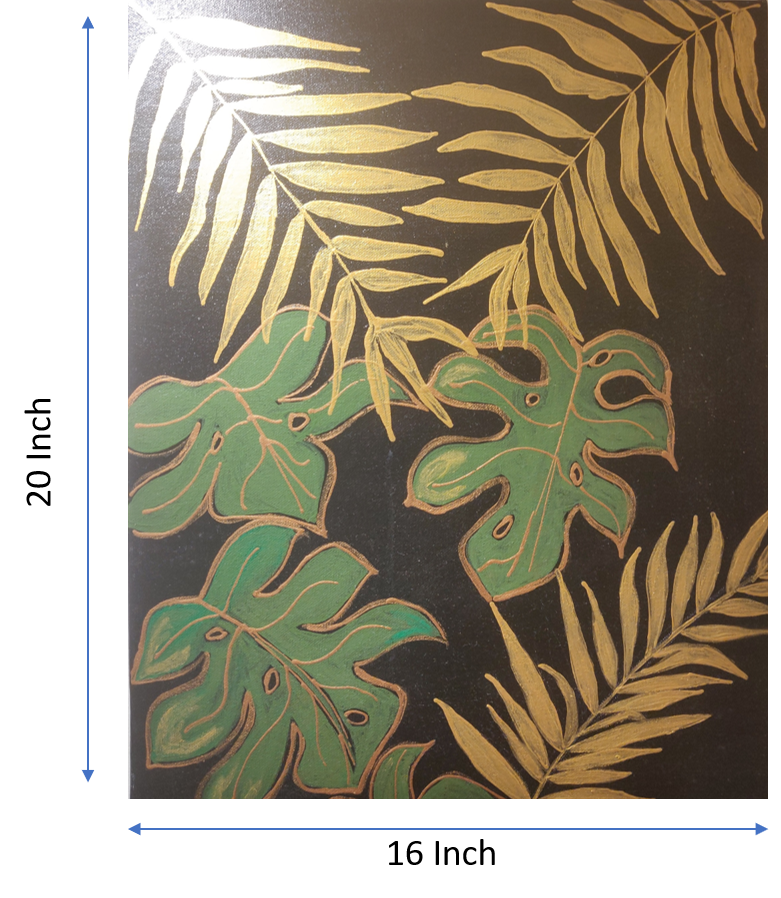 Handpainted Golden Leaf Art