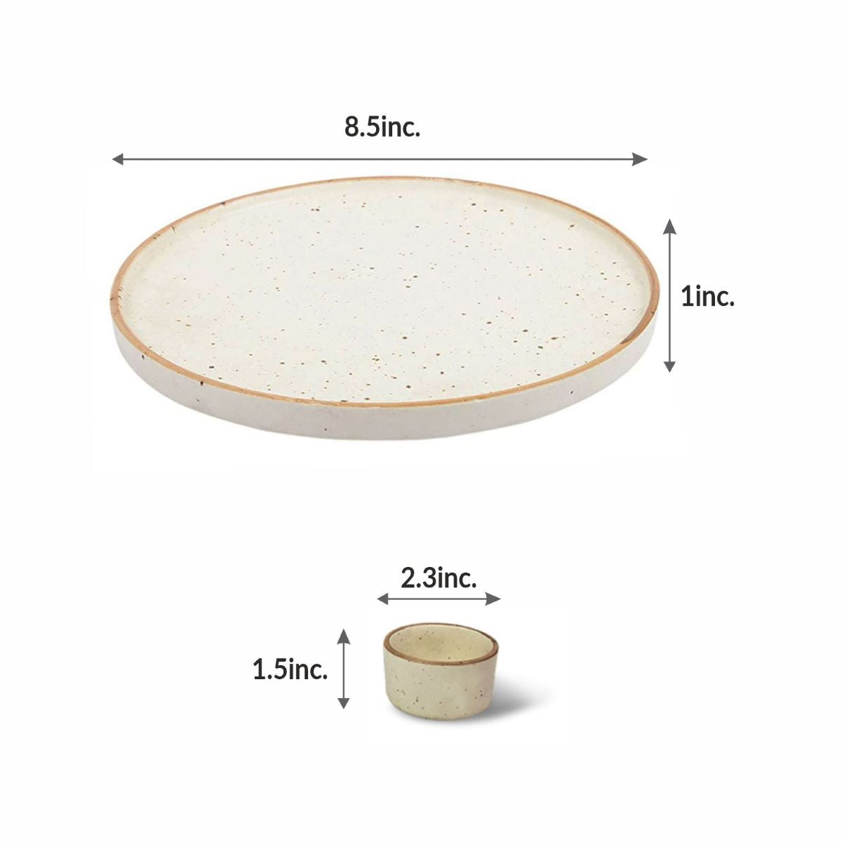 Wonder White Platters with Dip Bowl (Set of 2/4)
