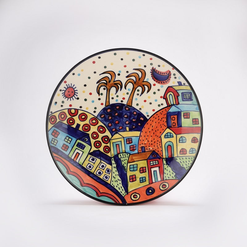 Oasis Ceramic Multicolor Dinner Plates (Set of 4)