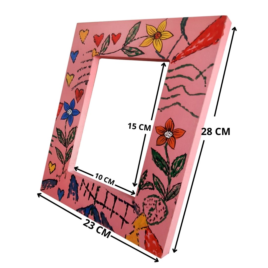 Hand Painted Pink Photo Frame