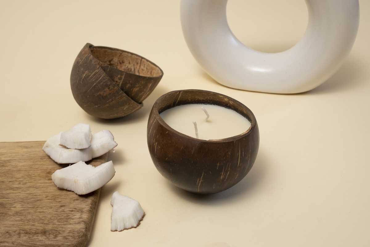 100% Handcrafted Diwali Hamper | Coconut Shell Candle & Bubble Candles