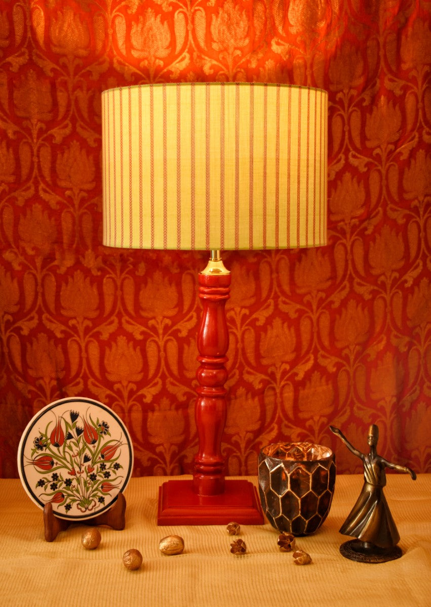 Pista Green Maheshwari Drum Lampshade (Medium)