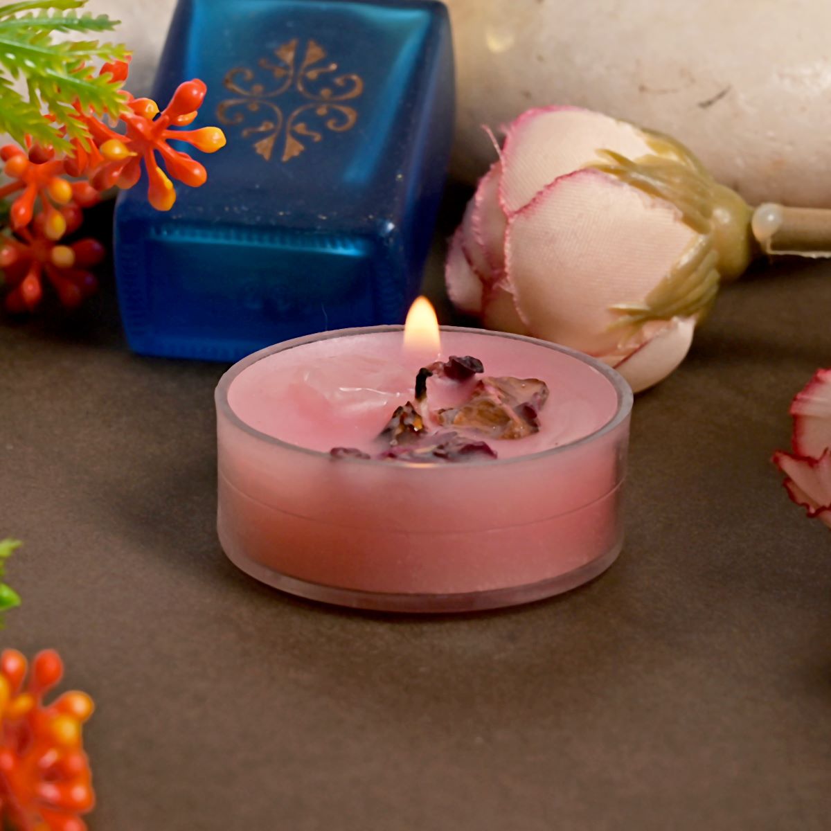 Rose Scented Bee's Wax Tea Light Candles (Set of 10)