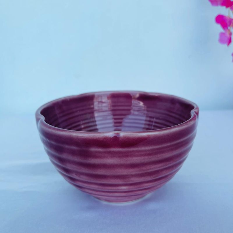 Floral Cut Ceramic Cereal Bowl