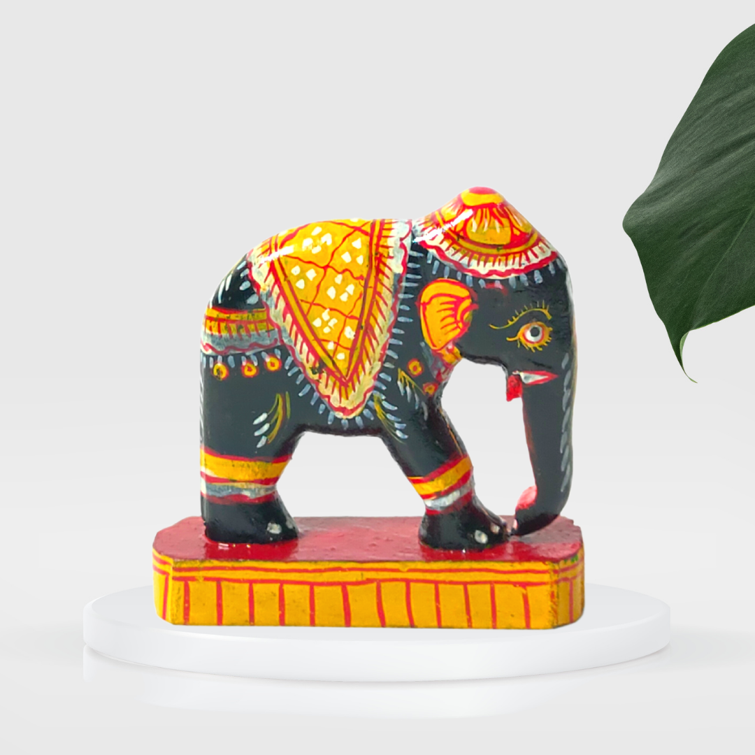 Handmade & Handpainted Wooden Elephant