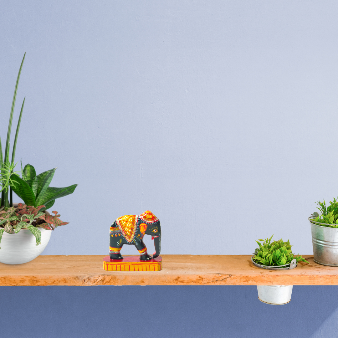 Handmade & Handpainted Wooden Elephant