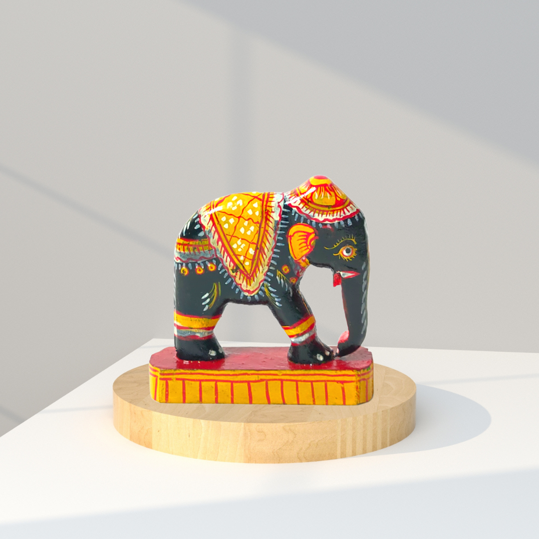 Handmade & Handpainted Wooden Elephant