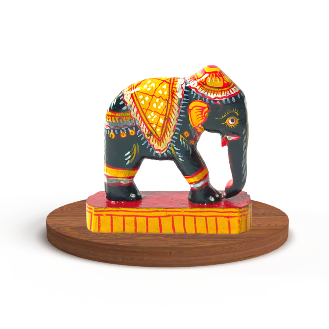 Handmade & Handpainted Wooden Elephant